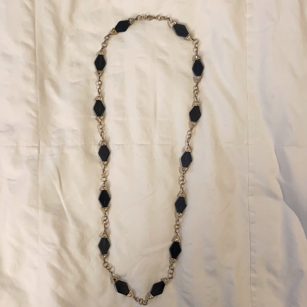 Lia Sophia gold chain necklace with decorative beads and crystals